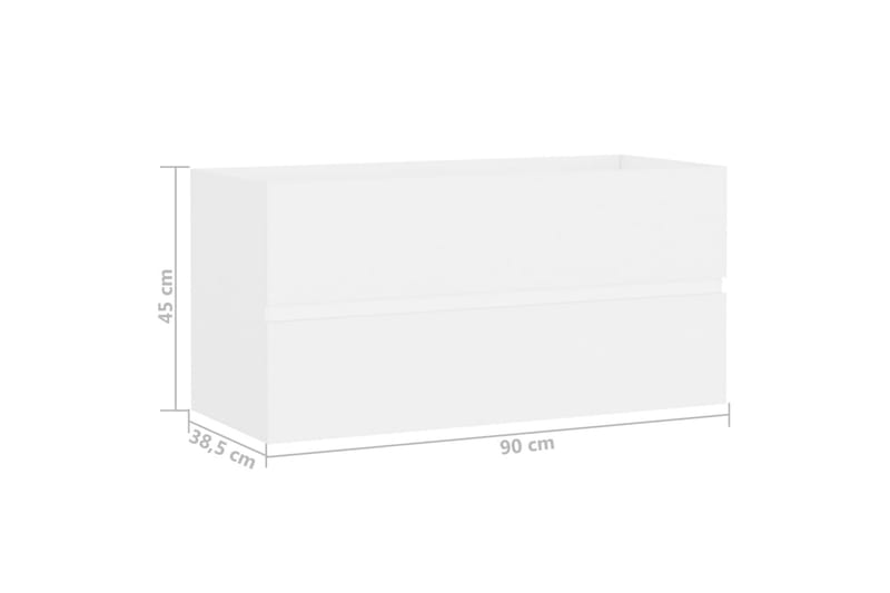 Tvättställsskåp vit 90x38,5x45 cm spånskiva - Vit - Tvättställsskåp & kommod