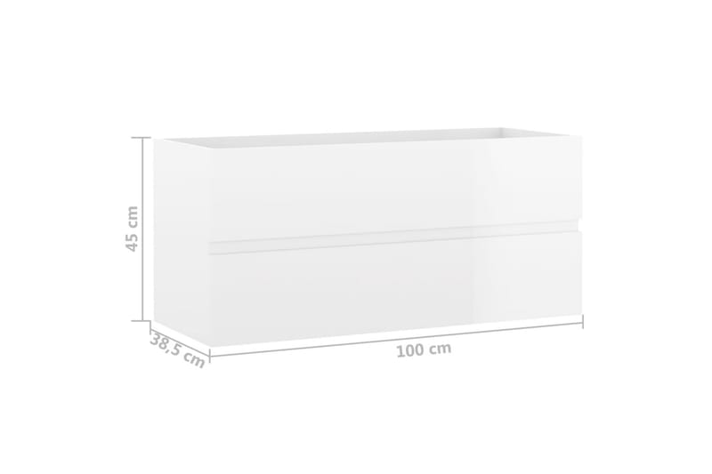 Tvättställsskåp vit högglans 100x38,5x45 cm spånskiva - Vit - Tvättställsskåp & kommod