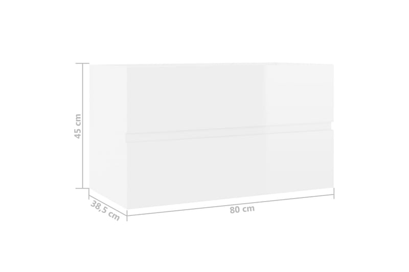 Tvättställsskåp vit högglans 80x38,5x45 cm spånskiva - Vit - Tvättställsskåp & kommod