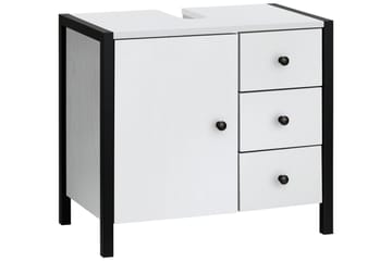 Tvättställsskåp Whyer 60x35 cm - Vit/Svart - Förvaring - Badrumsförvaring - Tvättställsskåp & kommod