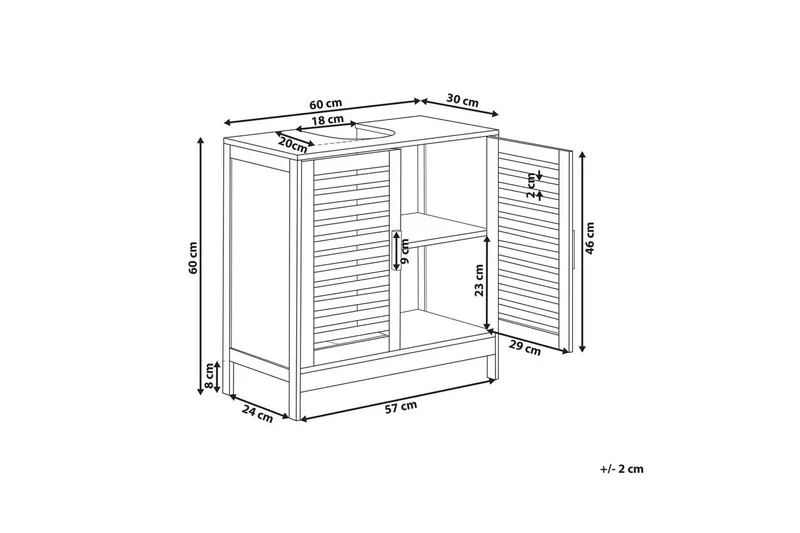 Tvättställsskåp Missoula - Förvaring - Badrumsförvaring - Väggskåp & högskåp