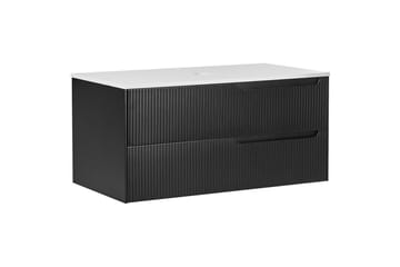Tvättställsskåp Quintela Svart, Vit, 100x52x48 cm - Svart, Vit, 100x52x48 cm - Förvaring - Badrumsförvaring - Väggskåp & högskåp