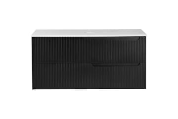 Tvättställsskåp Quintela Svart, Vit, 100x52x48 cm - Svart, Vit, 100x52x48 cm - Förvaring - Badrumsförvaring - Väggskåp & högskåp
