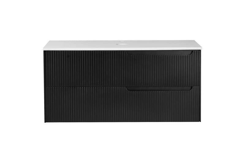 Tvättställsskåp Quintela Svart, Vit, 100x52x48 cm - Svart, Vit, 100x52x48 cm - Förvaring - Badrumsförvaring - Väggskåp & högskåp