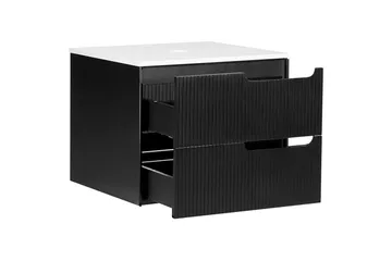 Tvättställsskåp Quintela Svart, Vit, 60x52x48 cm - Svart, Vit, 60x52x48 cm - Förvaring - Badrumsförvaring - Väggskåp & högskåp