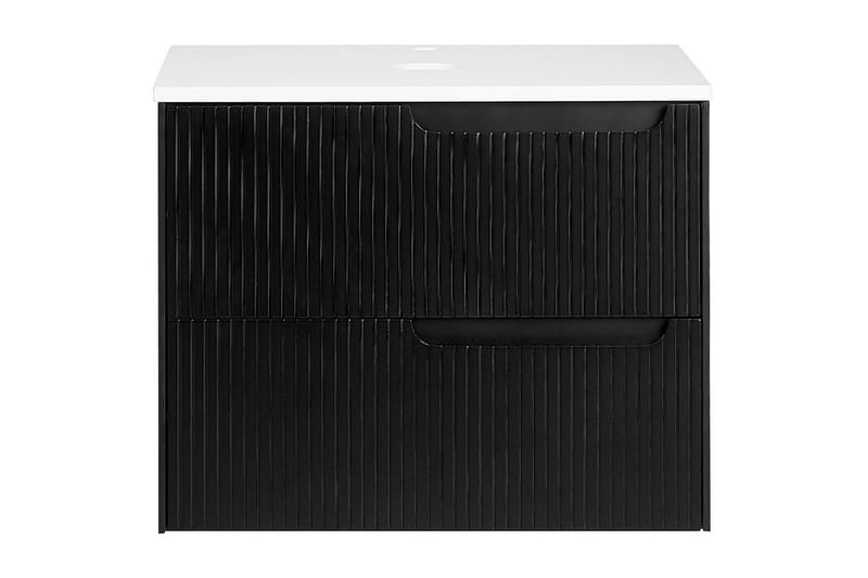 Tvättställsskåp Quintela Svart, Vit, 60x52x48 cm - Svart, Vit, 60x52x48 cm - Förvaring - Badrumsförvaring - Väggskåp & högskåp