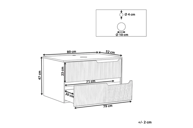 Tvättställsskåp Quintela Svart, Vit, 80x52x48 cm - Svart, Vit, 80x52x48 cm - Förvaring - Badrumsförvaring - Väggskåp & högskåp