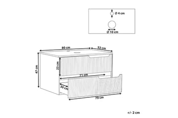 Tvättställsskåp Quintela Vit, 80x52x48 cm - Vit, 80x52x48 cm - Förvaring - Badrumsförvaring - Väggskåp & högskåp