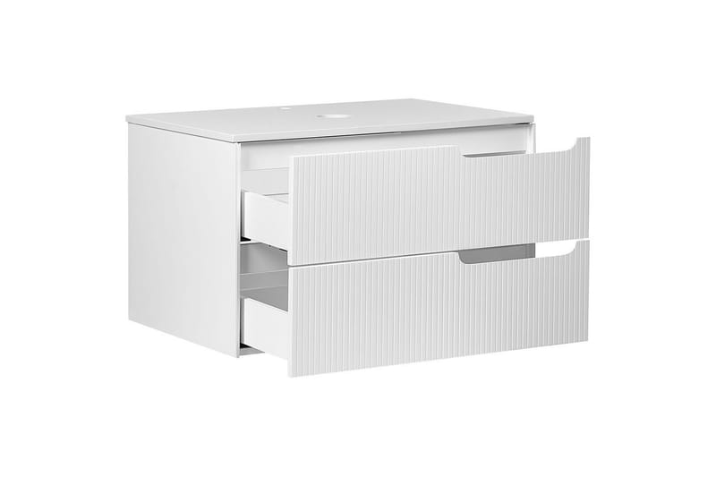 Tvättställsskåp Quintela Vit, 80x52x48 cm - Vit, 80x52x48 cm - Förvaring - Badrumsförvaring - Väggskåp & högskåp