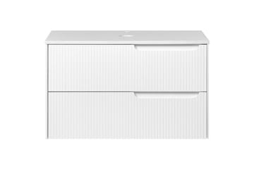 Tvättställsskåp Quintela Vit, 80x52x48 cm - Vit, 80x52x48 cm - Förvaring - Badrumsförvaring - Väggskåp & högskåp