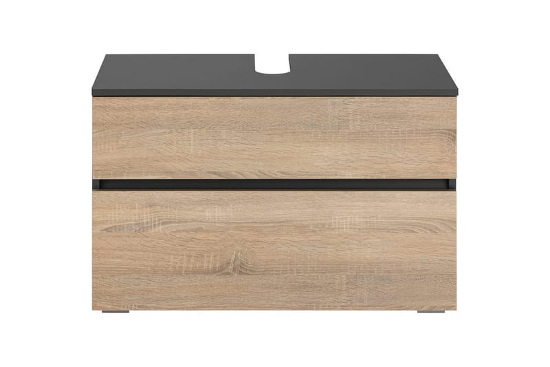 Tvättställsskåp Wisla 80x35x55 cm, Antracit/Ek - 80x35x55 cm, Antracit/Ek - Förvaring - Badrumsförvaring - Väggskåp & högskåp