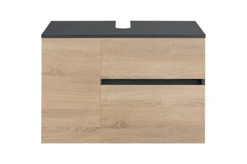 Tvättställsskåp Wisla 80x45x53 cm, Antracit/Ek - 80x45x53 cm, Antracit/Ek - Förvaring - Badrumsförvaring - Tvättställsskåp & kommod