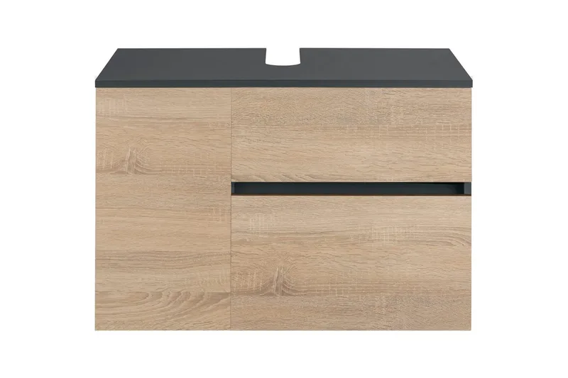 Tvättställsskåp Wisla 80x45x53 cm, Antracit/Ek - 80x45x53 cm, Antracit/Ek - Förvaring - Badrumsförvaring - Tvättställsskåp & kommod