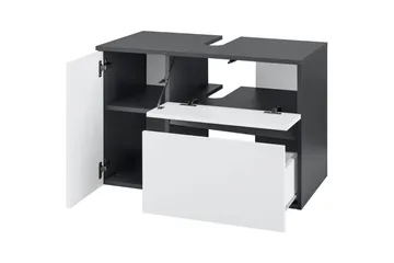 Tvättställsskåp Wisla 80x45x53 cm, Antracit/Vit - 80x45x53 cm, Antracit/Vit - Förvaring - Badrumsförvaring - Väggskåp & högskåp