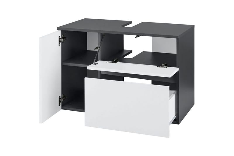 Tvättställsskåp Wisla 80x45x53 cm, Antracit/Vit - 80x45x53 cm, Antracit/Vit - Förvaring - Badrumsförvaring - Väggskåp & högskåp