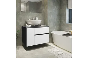 Tvättställsskåp Wisla 80x45x53 cm, Antracit/Vit - 80x45x53 cm, Antracit/Vit - Förvaring - Badrumsförvaring - Väggskåp & högskåp