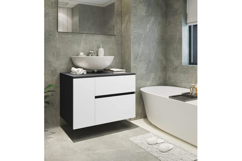 Tvättställsskåp Wisla 80x45x53 cm, Antracit/Vit - 80x45x53 cm, Antracit/Vit - Förvaring - Badrumsförvaring - Väggskåp & högskåp