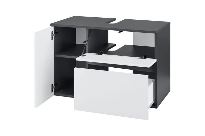 Tvättställsskåp Wisla 80x45x53 cm, Antracit/Vit - 80x45x53 cm, Antracit/Vit - Förvaring - Badrumsförvaring - Badrumsskåp
