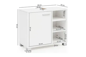 Tvättställsskåp Wohnling Folierad spånskiva 1 dörr 3 förvaringshyllor modern - Förvaring - Badrumsförvaring - Väggskåp & högskåp