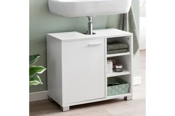 Tvättställsskåp Wohnling Folierad spånskiva 1 dörr 3 förvaringshyllor modern - Förvaring - Badrumsförvaring - Väggskåp & högskåp