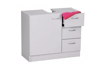 Tvättställsskåp Wohnling Folierad spånskiva 1 dörr 3 lådor modern - Förvaring - Badrumsförvaring - Väggskåp & högskåp