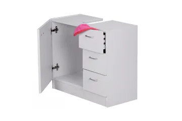 Tvättställsskåp Wohnling Folierad spånskiva 1 dörr 3 lådor modern - Förvaring - Badrumsförvaring - Väggskåp & högskåp