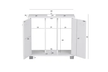 Tvättställsskåp Wohnling Folierad spånskiva 2 dörrar kontor modern - Förvaring - Badrumsförvaring - Väggskåp & högskåp