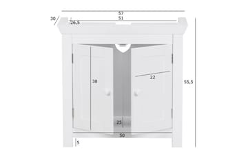 Tvättställsskåp Wohnling King Lackad MDF 2 Dörrar Modern - Förvaring - Badrumsförvaring - Väggskåp & högskåp