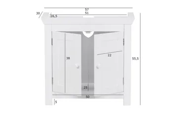 Tvättställsskåp Wohnling King Lackad MDF 2 Dörrar Modern - Förvaring - Badrumsförvaring - Väggskåp & högskåp