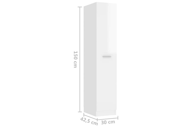 Apoteksskåp 30x42,5x150 cm spånskiva - Vit - Väggskåp & högskåp - Badrumsskåp