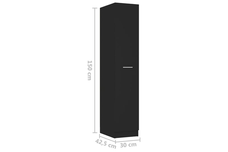 Apoteksskåp svart 30x42,5x150 cm spånskiva - Svart - Väggskåp & högskåp - Badrumsskåp