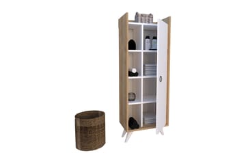 Badrumsskåp 32x155 cm - Natur/Vit - Förvaring - Badrumsförvaring - Väggskåp & högskåp
