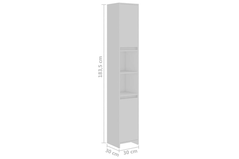 Badrumsskåp vit 30x30x183,5 cm spånskiva - Vit - Väggskåp & högskåp - Badrumsskåp