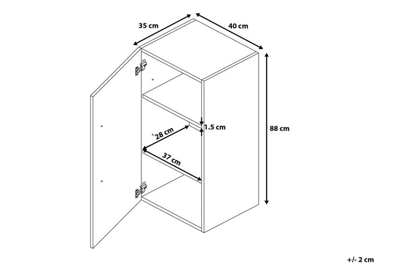 Bilbao Badrumsskåp 35|40 cm - Svart - Förvaring - Badrumsförvaring - Väggskåp & högskåp