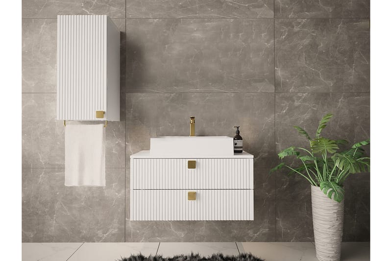 Glenndale Högskåp Badrum 73 cm - Vit - Förvaring - Badrumsförvaring - Väggskåp & högskåp