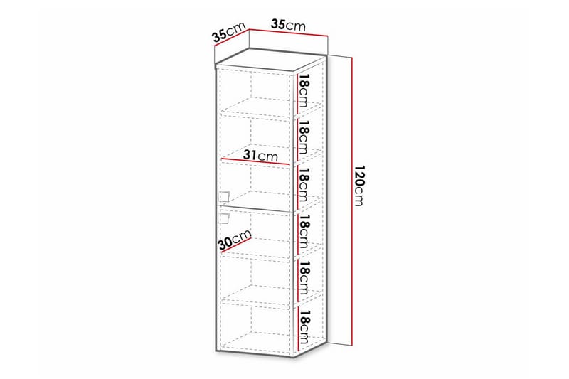 Högskåp Badrum Glenndale 120 cm - Svart - Förvaring - Badrumsförvaring - Väggskåp & högskåp