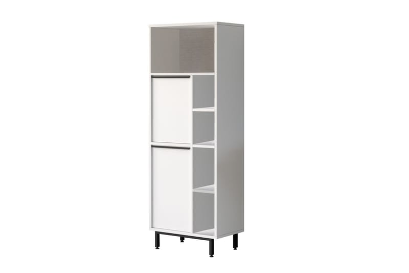 Högskåp Badrum Liyakat 161,6 cm - Vit - Förvaring - Badrumsförvaring - Väggskåp & högskåp