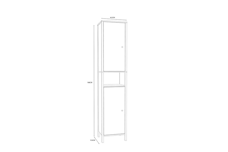 Högskåp Samkov 35x40 cm - Vit - Förvaring - Badrumsförvaring - Väggskåp & högskåp
