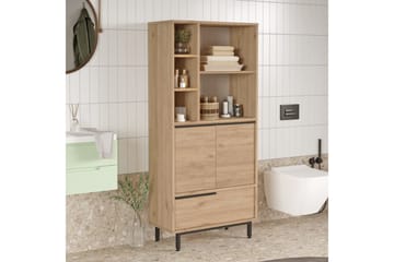 Liyakat Högskåp Badrum 161,6 cm - Valnöt - Förvaring - Badrumsförvaring - Väggskåp & högskåp