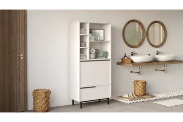 Liyakat Högskåp Badrum 161,6 cm - Vit - Förvaring - Badrumsförvaring - Väggskåp & högskåp