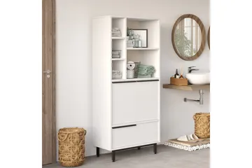 Liyakat Högskåp Badrum 161,6 cm - Vit - Förvaring - Badrumsförvaring - Väggskåp & högskåp