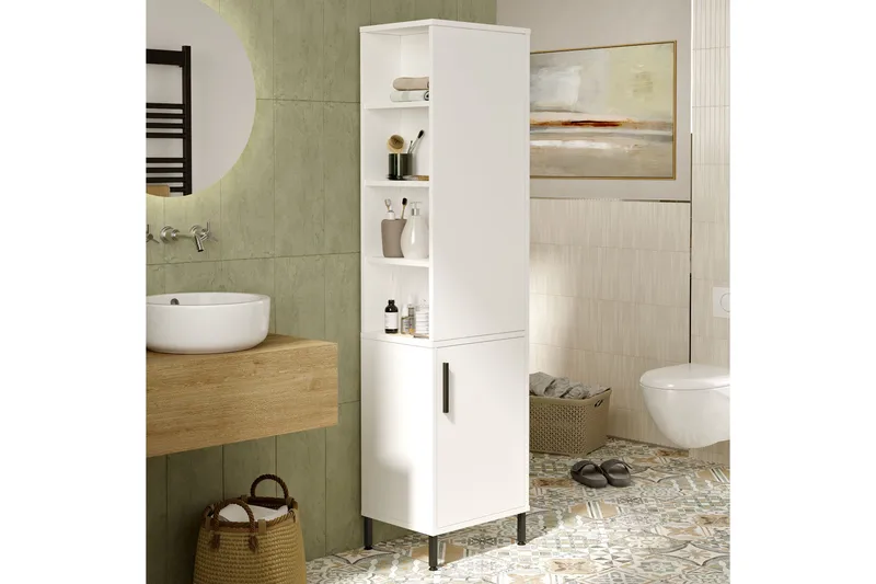 Rinorea Förvaringsskåp 45x173,6 cm - Vit - Förvaring - Badrumsförvaring - Väggskåp & högskåp