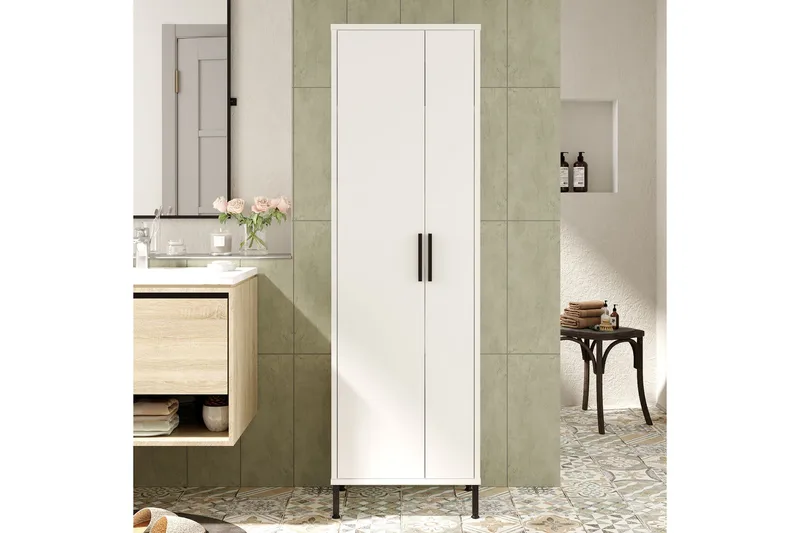 Rinorea Förvaringsskåp 50,4x165 cm - Vit - Förvaring - Badrumsförvaring - Väggskåp & högskåp