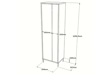 Rinorea Förvaringsskåp 50,4x165 cm - Vit - Förvaring - Badrumsförvaring - Väggskåp & högskåp