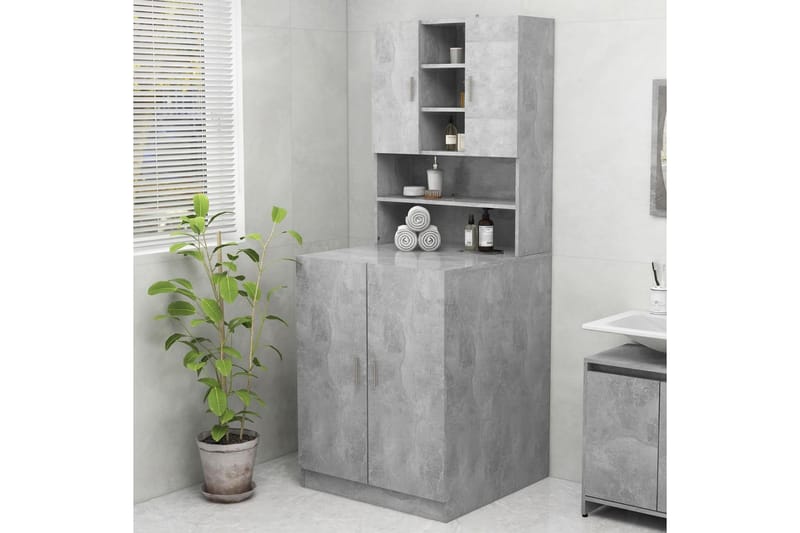 Tvättmaskinsskåp betonggrå 70,5x25,5x90 cm - Grå - Väggskåp & högskåp - Badrumsskåp