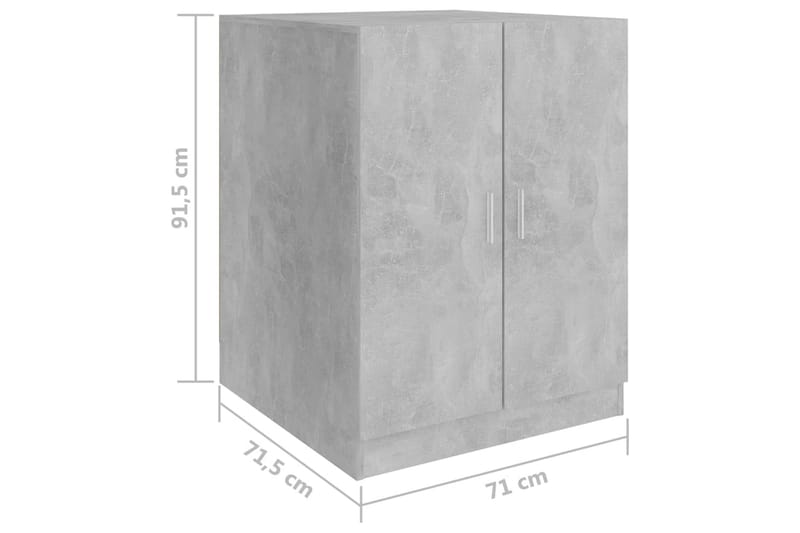 Tvättmaskinsskåp betonggrå 71x71,5x91,5 cm - Väggskåp & högskåp - Badrumsskåp