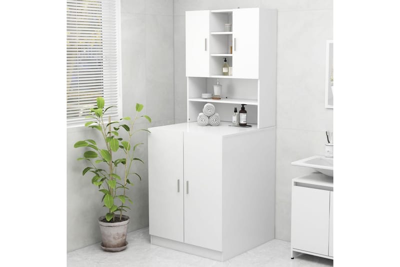 Tvättmaskinsskåp vit 70,5x25,5x90 cm - Väggskåp & högskåp - Badrumsskåp