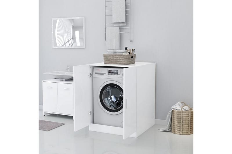 Tvättmaskinsskåp vit 71x71,5x91,5 cm - Vit - Väggskåp & högskåp - Badrumsskåp