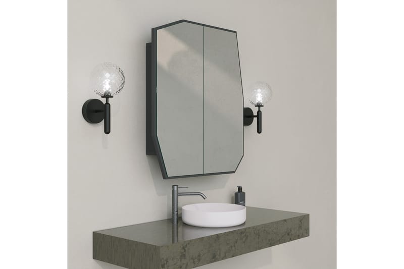 Väggskåp med Spegel Patni 45 cm - Svart - Spegelskåp