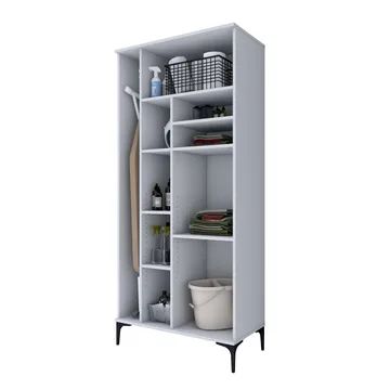 Vestor Badrumsskåp 90x198,6x45 cm - Vit - Förvaring - Badrumsförvaring - Väggskåp & högskåp